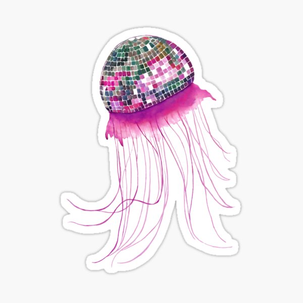 Disco Ball Jellyfish in Space Sticker