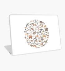 100 Tiere - Aquarell Tiere in einem Kreis Laptop Folie