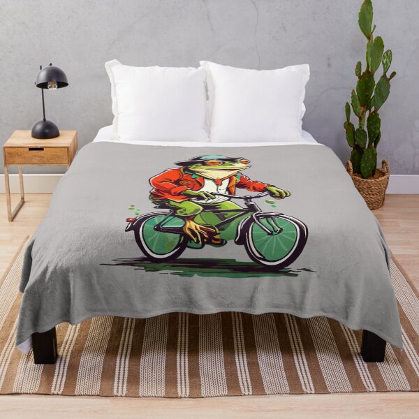 Item preview, Frog with vintage style riding a bike, funny amphibian designed and sold by davidbomel-Art.