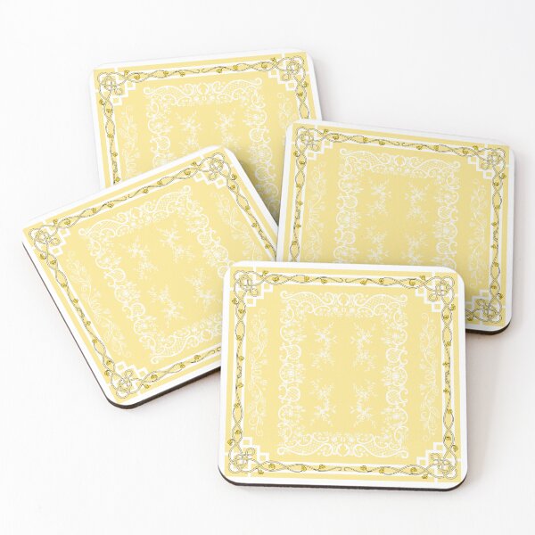 Item preview, Scarf pattern on yellow background. Vintage frame in the style of Baroque. a square frame with a floral pattern. designed and sold by APHIDAT-TA.