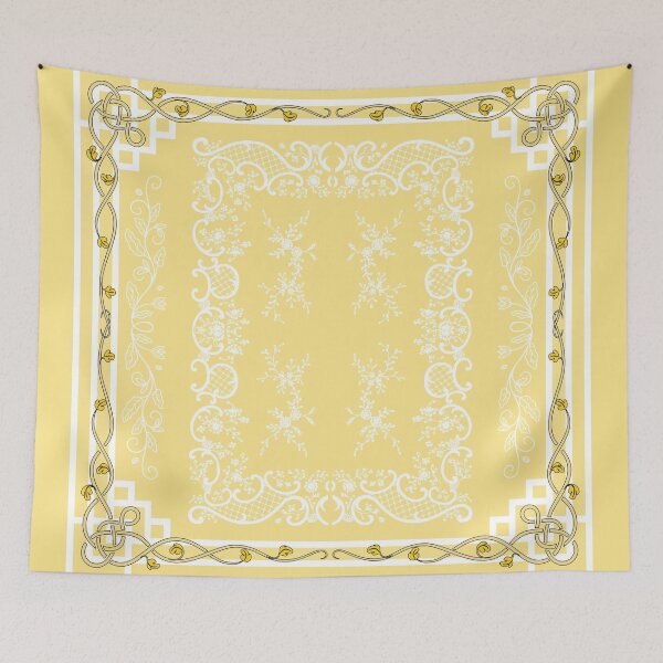 Item preview, Scarf pattern on yellow background. Vintage frame in the style of Baroque. a square frame with a floral pattern. designed and sold by APHIDAT-TA.