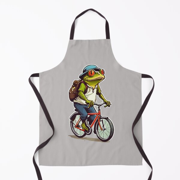 Item preview, Frog with vintage style riding a bike, funny amphibian designed and sold by davidbomel-Art.