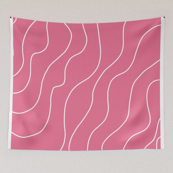 Item preview, cuadro de  líneas paralelas en blanco y rosa designed and sold by ArtKar.
