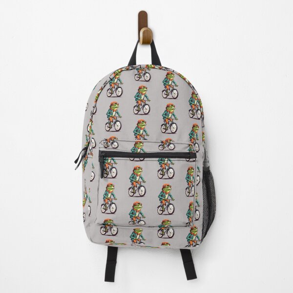 Item preview, Frog with vintage style riding a bike, funny amphibian designed and sold by davidbomel-Art.