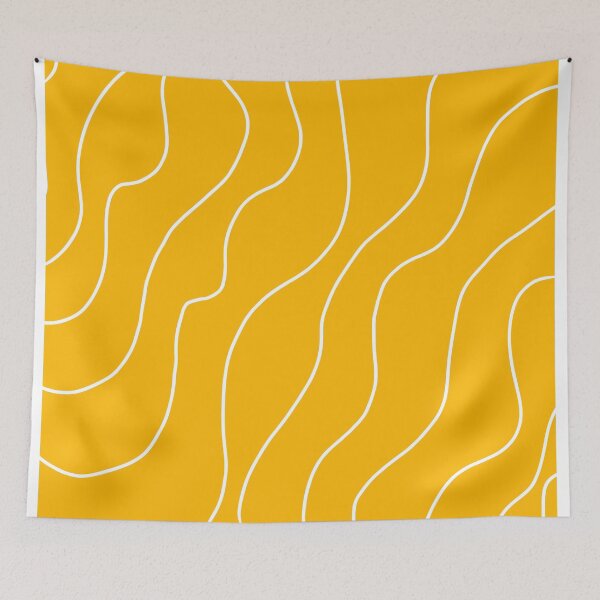 Item preview, cuadro de líneas paralelas en blanco y amarillo designed and sold by ArtKar.
