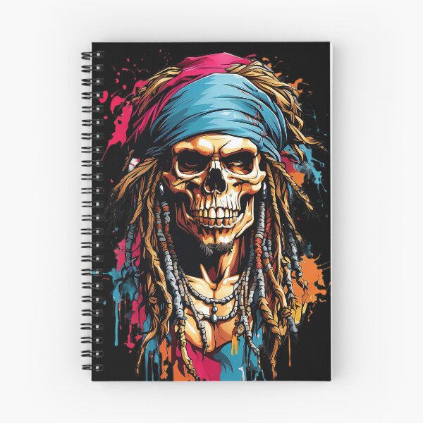 Item preview, Vivid Pirate Buccaneer: Skull Bandana and Beaded Dreadlocks designed and sold by ArtComixHaven.