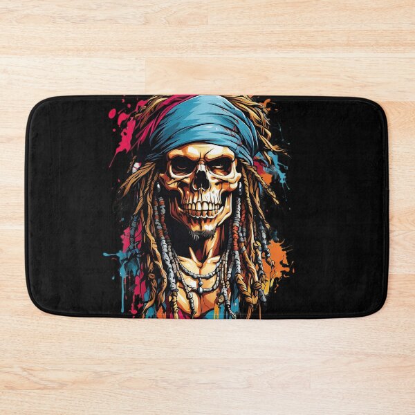 Item preview, Vivid Pirate Buccaneer: Skull Bandana and Beaded Dreadlocks designed and sold by ArtComixHaven.
