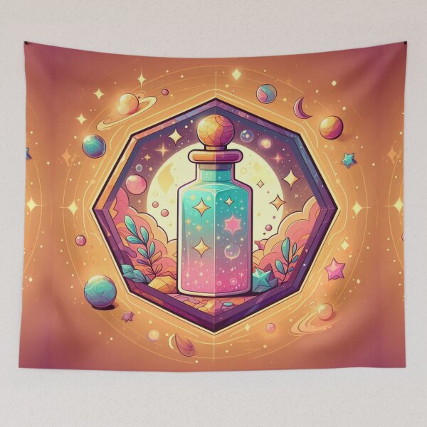 Item preview, Stars Spell in a bottle Magical Magic Blue Purple Galaxy Potion designed and sold by CoffeeIsATrip.
