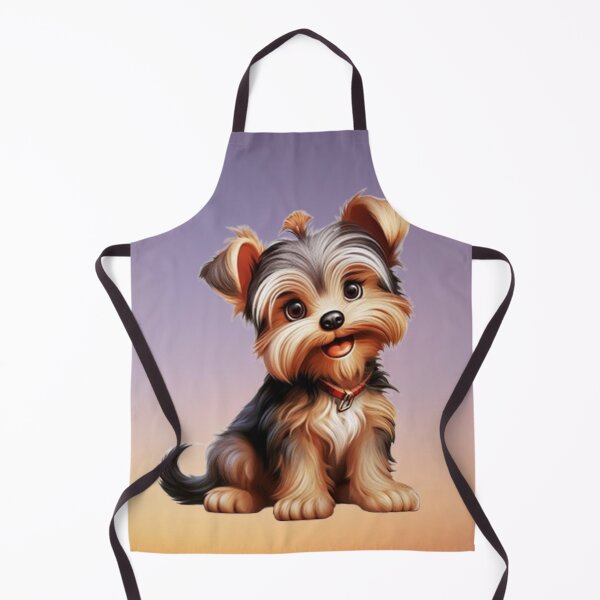 Aperçu de l'œuvre Mignon chiot Yorkshire Terrier en position assise créée et vendue par JaroDesign2023.