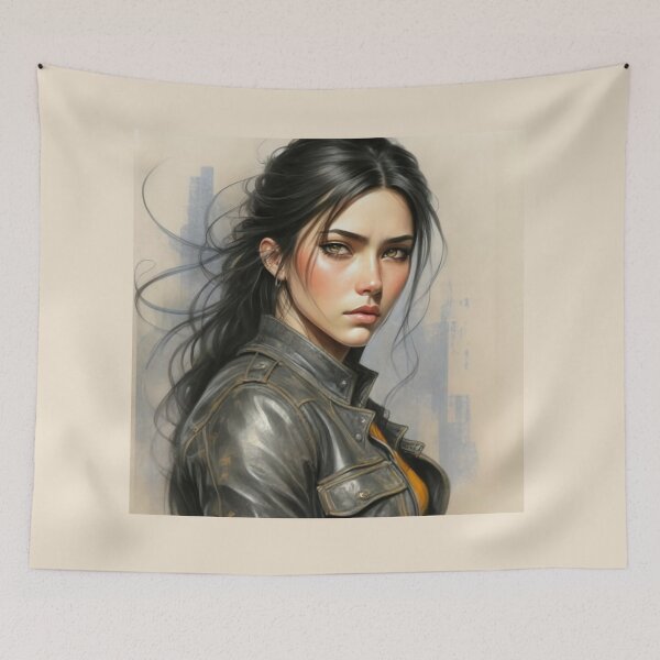 Item preview, Beautiful Black Haired Girl designed and sold by ArtCraftLab.