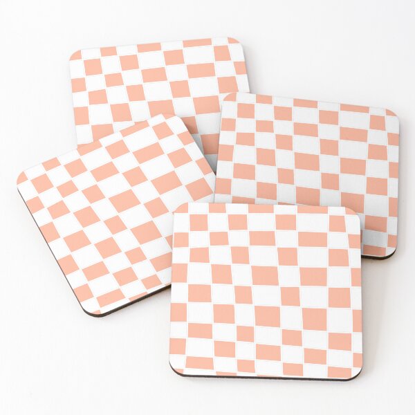 Item preview, estampado de cuadrados irregulares en blanco y salmón designed and sold by ArtKar.