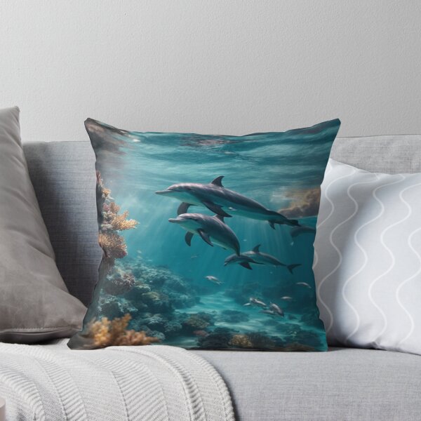 Item preview, Playful Dolphins in Bioluminescent Waters designed and sold by Enchanting Art Vista.