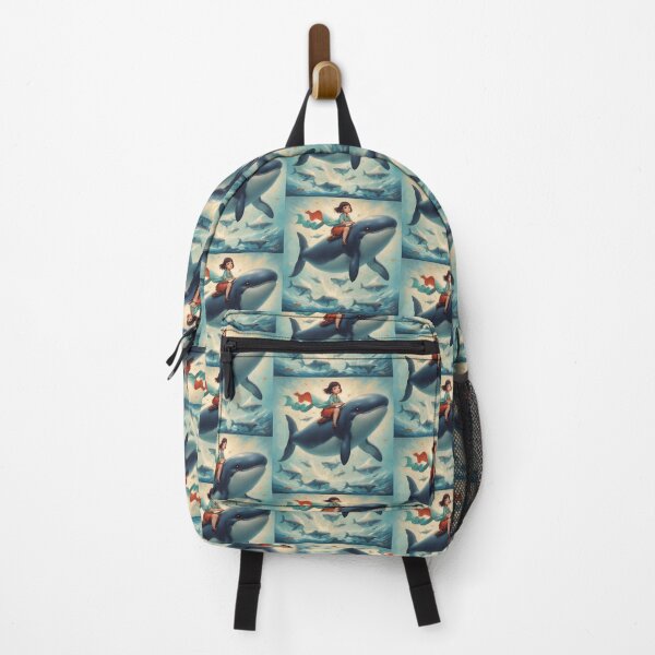 Item preview, A Girl Riding Whale in the Sky  designed and sold by BotunPeony.