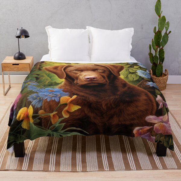 Item preview, Chesapeake Bay Retriever Dog Painting in Vintage Retro Style designed and sold by retriever-dogs.