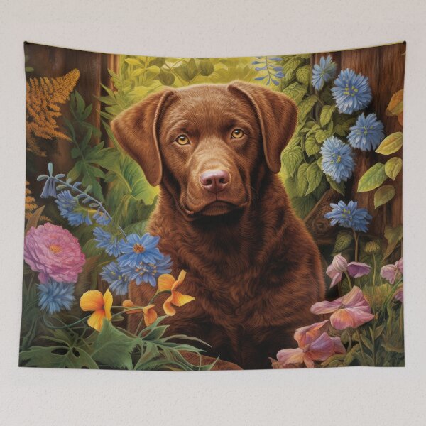 Item preview, Chesapeake Bay Retriever Dog Painting in Vintage Retro Style designed and sold by retriever-dogs.