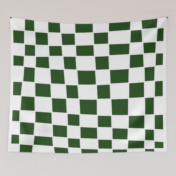Item preview, estampado de cuadrados irregulares en blanco y verde  designed and sold by ArtKar.