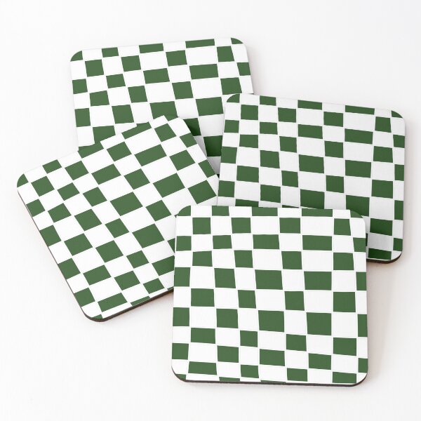 Item preview, estampado de cuadrados irregulares en blanco y verde  designed and sold by ArtKar.