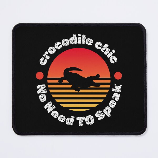 Item preview, crocodile animal alligator cute reptile black and orange retro sunset designed and sold by DesignYourWaystore.