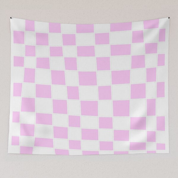 Item preview, estampado de cuadrados irregulares en blanco y rosa  designed and sold by ArtKar.
