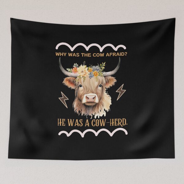Item preview, why was the cow afraid?he was a cow-herd designed and sold by Thespacerocket.