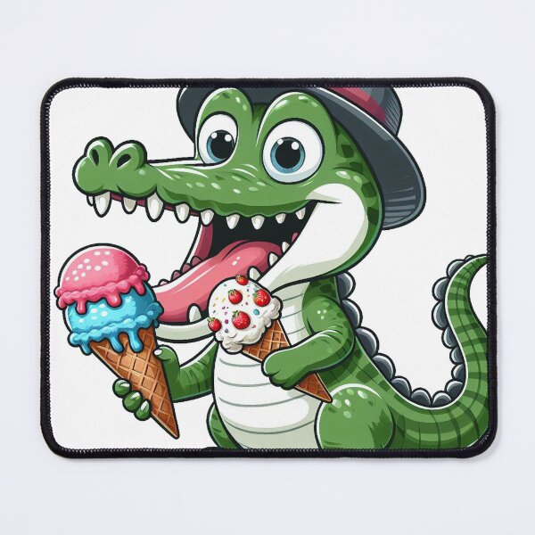 Item preview, cartoon funny Crocodile with icecream/ aligator with icecream designed and sold by Kr1tos.