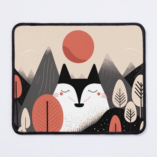 Item preview, Abstract mountain landscape with fox designed and sold by randrdesign.