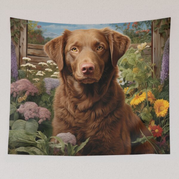 Item preview, Chesapeake Bay Retriever Dog Painting in Vintage Retro Style designed and sold by retriever-dogs.
