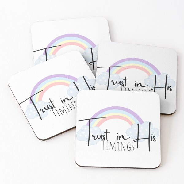 Item preview, Trust in his timings with colourful rainbow and clouds aesthetic images  designed and sold by Crazy-art-land.