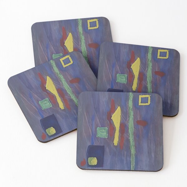 Item preview, Barnett Newman - untitled red yellow and green forms on a purple ground designed and sold by MARTART9.