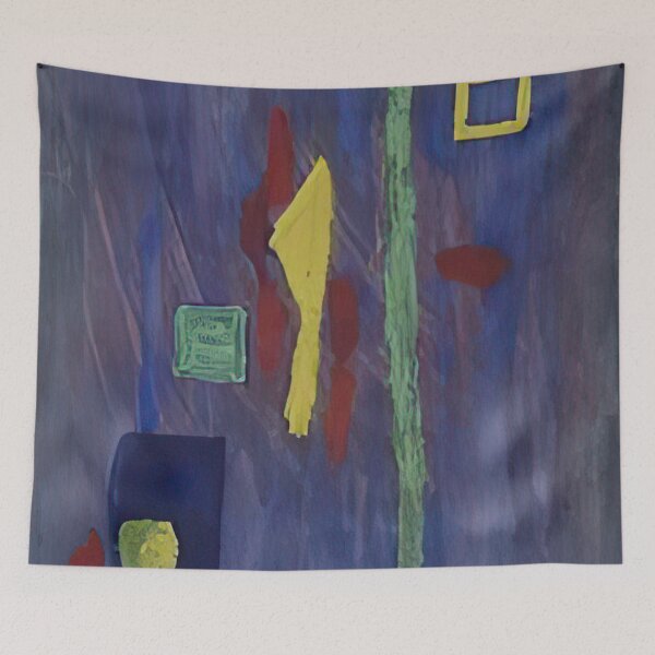 Item preview, Barnett Newman - untitled red yellow and green forms on a purple ground designed and sold by MARTART9.