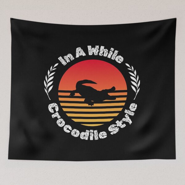 Item preview, crocodile animal alligator cute silhouette reptile retro sunset designed and sold by DesignYourWaystore.
