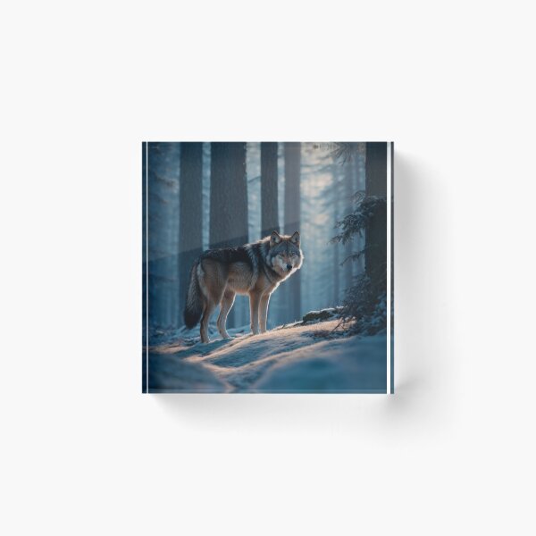 Item preview, Mystical Wolf in Moonlit Forest designed and sold by Enchanting Art Vista.