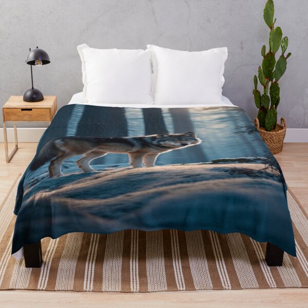 Item preview, Mystical Wolf in Moonlit Forest designed and sold by Enchanting Art Vista.