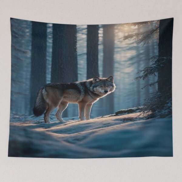 Item preview, Mystical Wolf in Moonlit Forest designed and sold by Enchanting Art Vista.