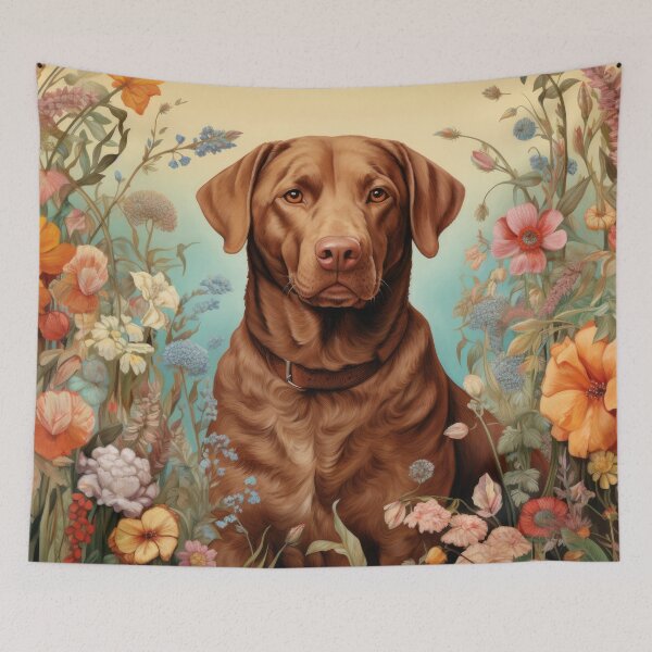 Item preview, Chesapeake Bay Retriever Dog Painting in Vintage Retro Style designed and sold by retriever-dogs.