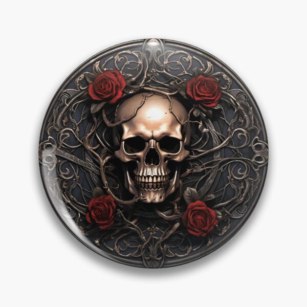 Item preview, Gothic Skull and Roses Coaster - Unique Floral Drink Holder  designed and sold by PandaTShirtShop.