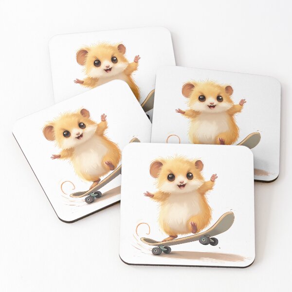 Item preview, Cute Cartoon Mouse Riding a Skateboard, Fuzzy Mouse, Animal designed and sold by Lumora.Studio.