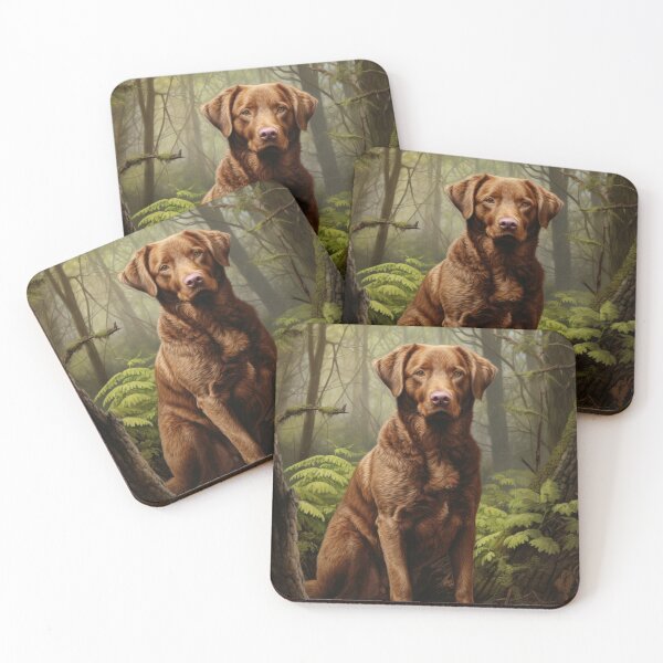 Item preview, Chesapeake Bay Retriever Dog Painting in Vintage Retro Style designed and sold by retriever-dogs.