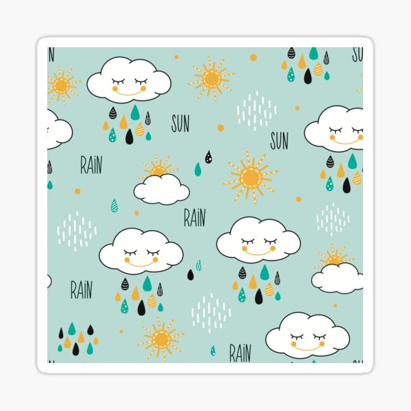 Surfacedesign RAIN, SUN AND SMILE türkis Sticker
