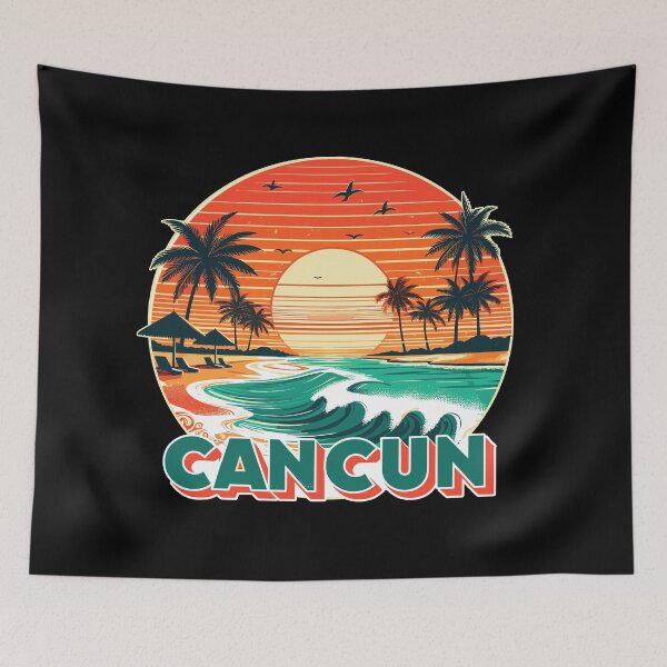 Item preview, Cancun Mexico Beach | Retro vintage sunset designed and sold by DynastyArt.