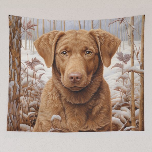 Item preview, Chesapeake Bay Retriever Dog Painting in Vintage Retro Style designed and sold by retriever-dogs.