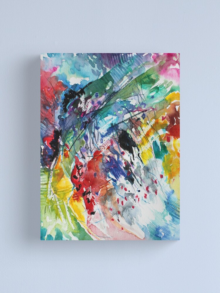 Alternate view of Rainbow landscape - Original abstract watercolour by Francesca Whetnall Canvas Print