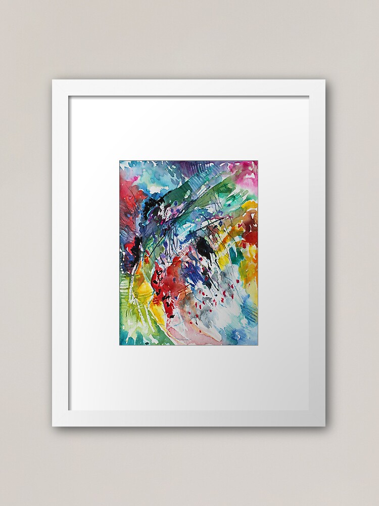 Alternate view of Rainbow landscape - Original abstract watercolour by Francesca Whetnall Framed Art Print