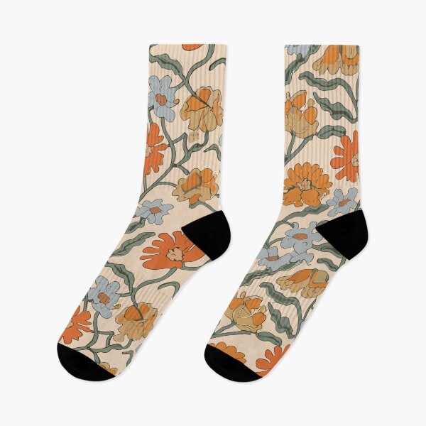 Item preview, Retro Floral Pattern in Pale Salmon Orange designed and sold by SamJanner.
