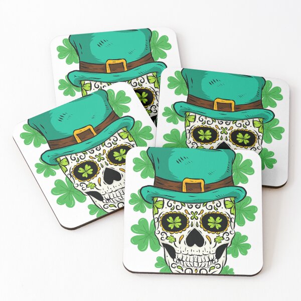 Item preview, Happy St Patrick's Day Sugar Skull Shamrock Gift designed and sold by BalladOfZeus.