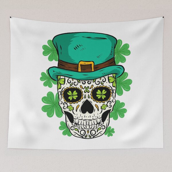 Item preview, Happy St Patrick's Day Sugar Skull Shamrock Gift designed and sold by BalladOfZeus.