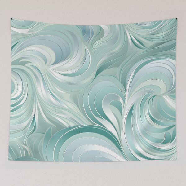 Item preview, Seafoam swirling decorative print designed and sold by dcrc.