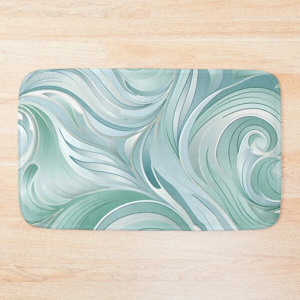 Item preview, seafoam swirling decorative print designed and sold by dcrc.