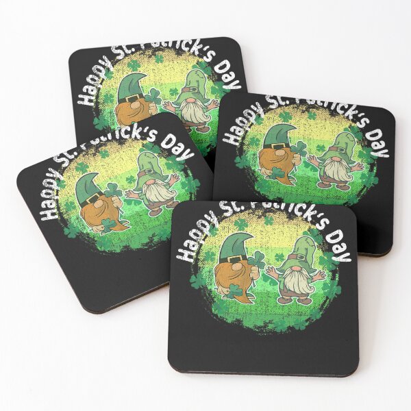 Item preview, Happy St Patricks Day Gnomes Leprechaun Retro Sunset Clover designed and sold by BalladOfZeus.