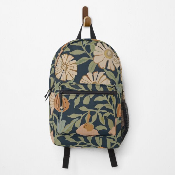 Item preview, Retro Floral Pattern in Navy Blue designed and sold by SamJanner.